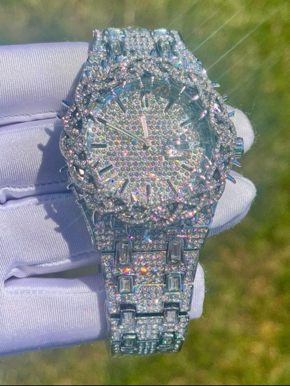 VVS Bust Down Watch Iced Out Unisex Thorn Design